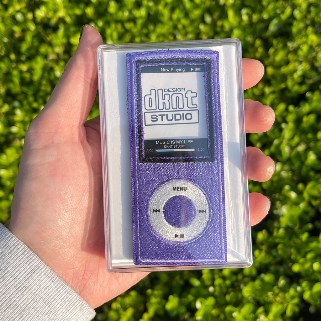 Unisex Y2K MP3 Player Embroidered Hook and Loop Patch