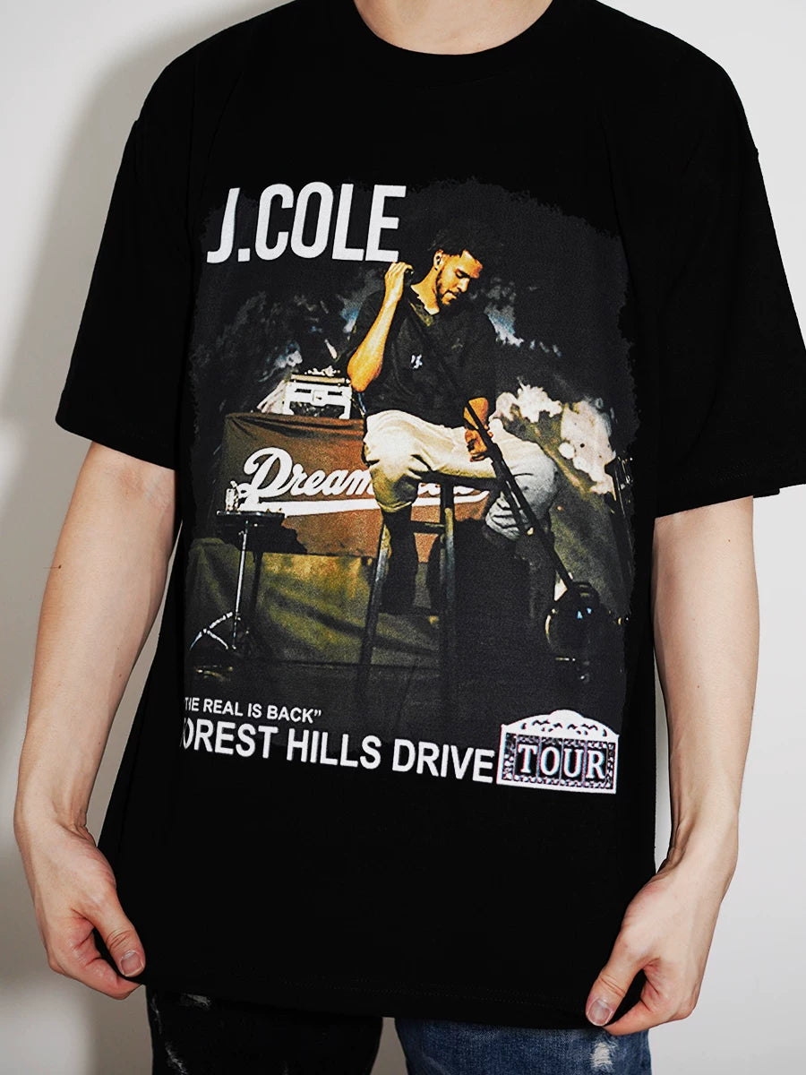 Unisex J. Cole Album Cover Hip Hop Vintage Cotton T-Shirt