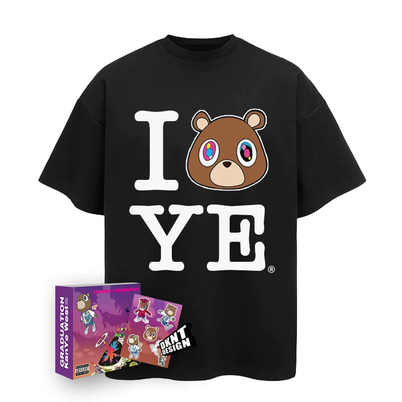 Unisex Ye Dropout Bear Graduation Cotton T-Shirt