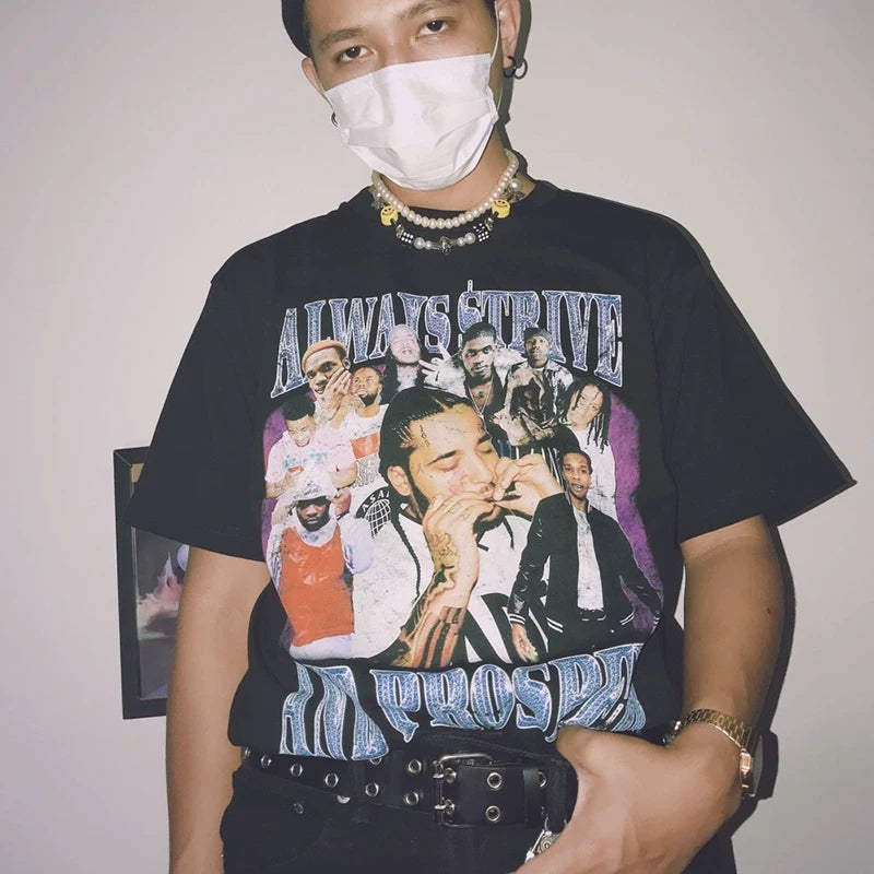 Unisex ASAP Rocky Hip Hop Vintage Cotton T-Shirt