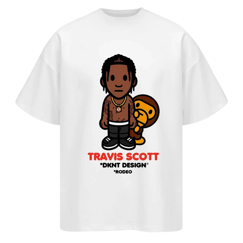 Unisex Rapper Cartoon Graphic Pure Cotton T-Shirt