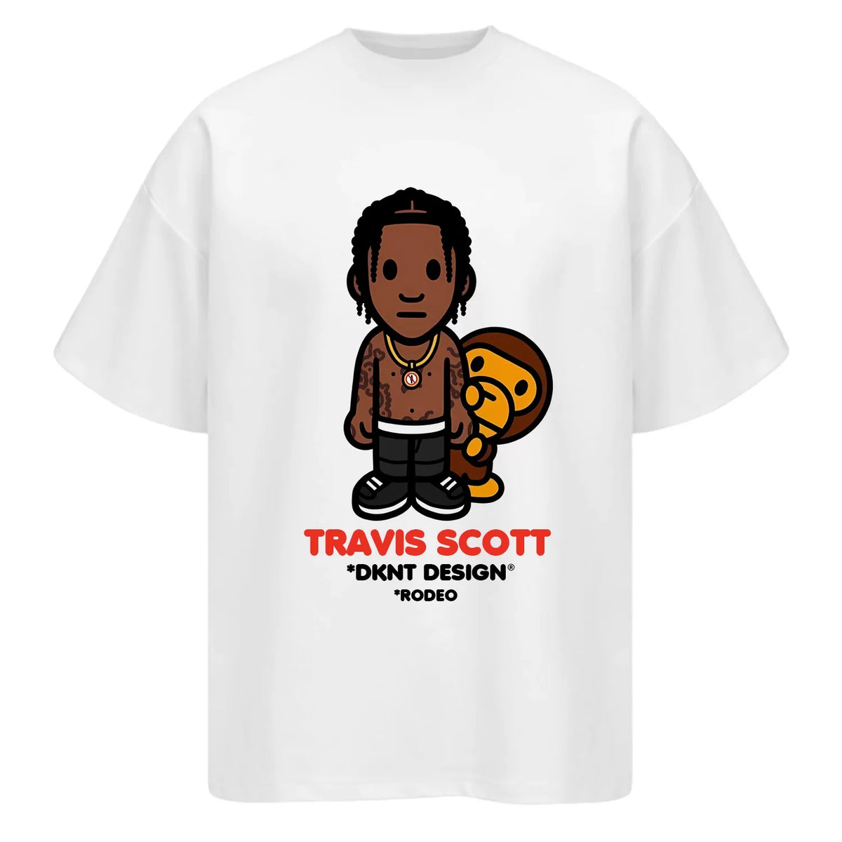 Unisex Rapper Cartoon Graphic Pure Cotton T-Shirt