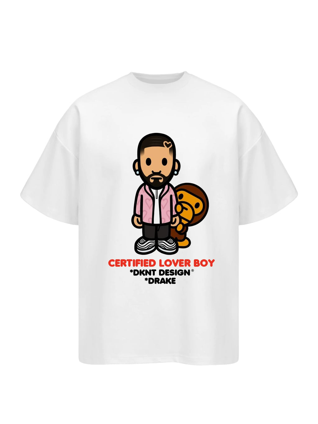 Unisex Rapper Cartoon Graphic Pure Cotton T-Shirt
