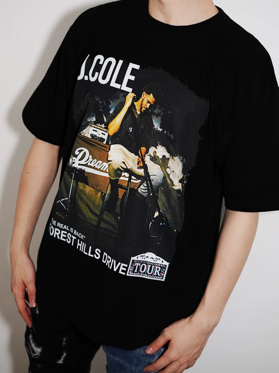 Unisex J. Cole Album Cover Hip Hop Vintage Cotton T-Shirt