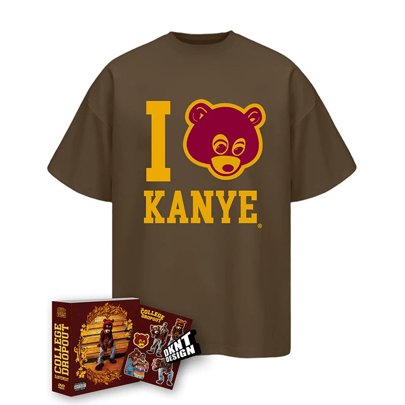 Unisex Ye Dropout Bear Graduation Cotton T-Shirt