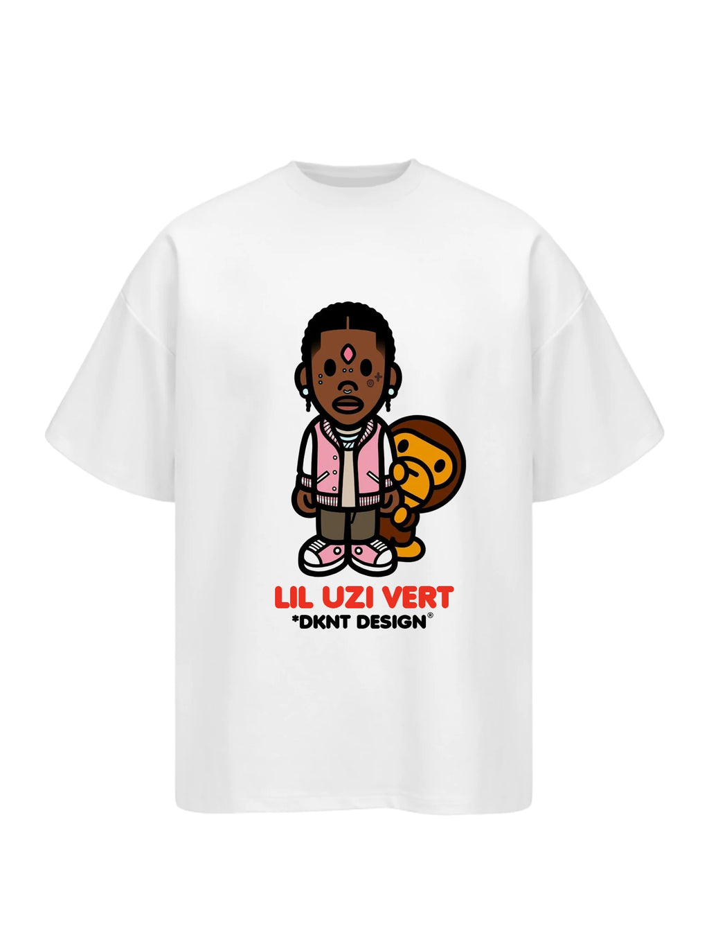 Unisex Rapper Cartoon Graphic Pure Cotton T-Shirt