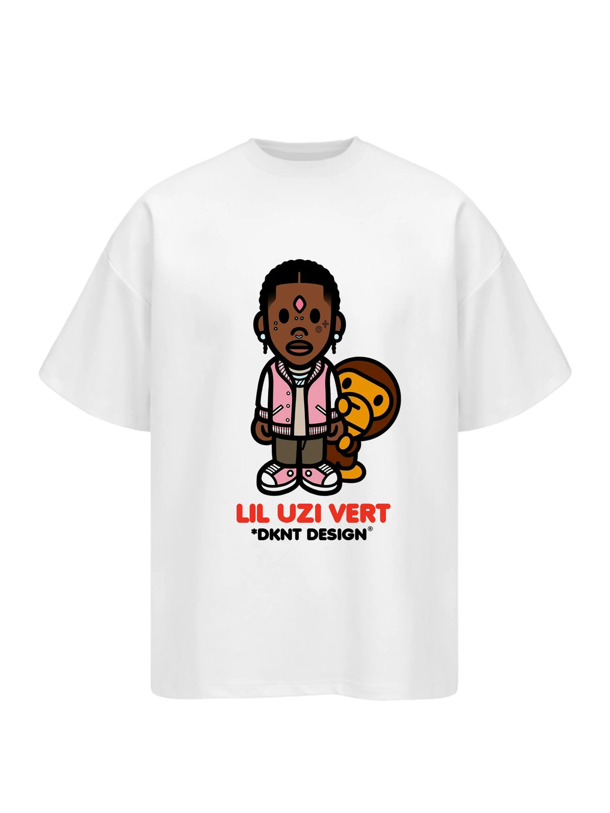 Unisex Rapper Cartoon Graphic Pure Cotton T-Shirt