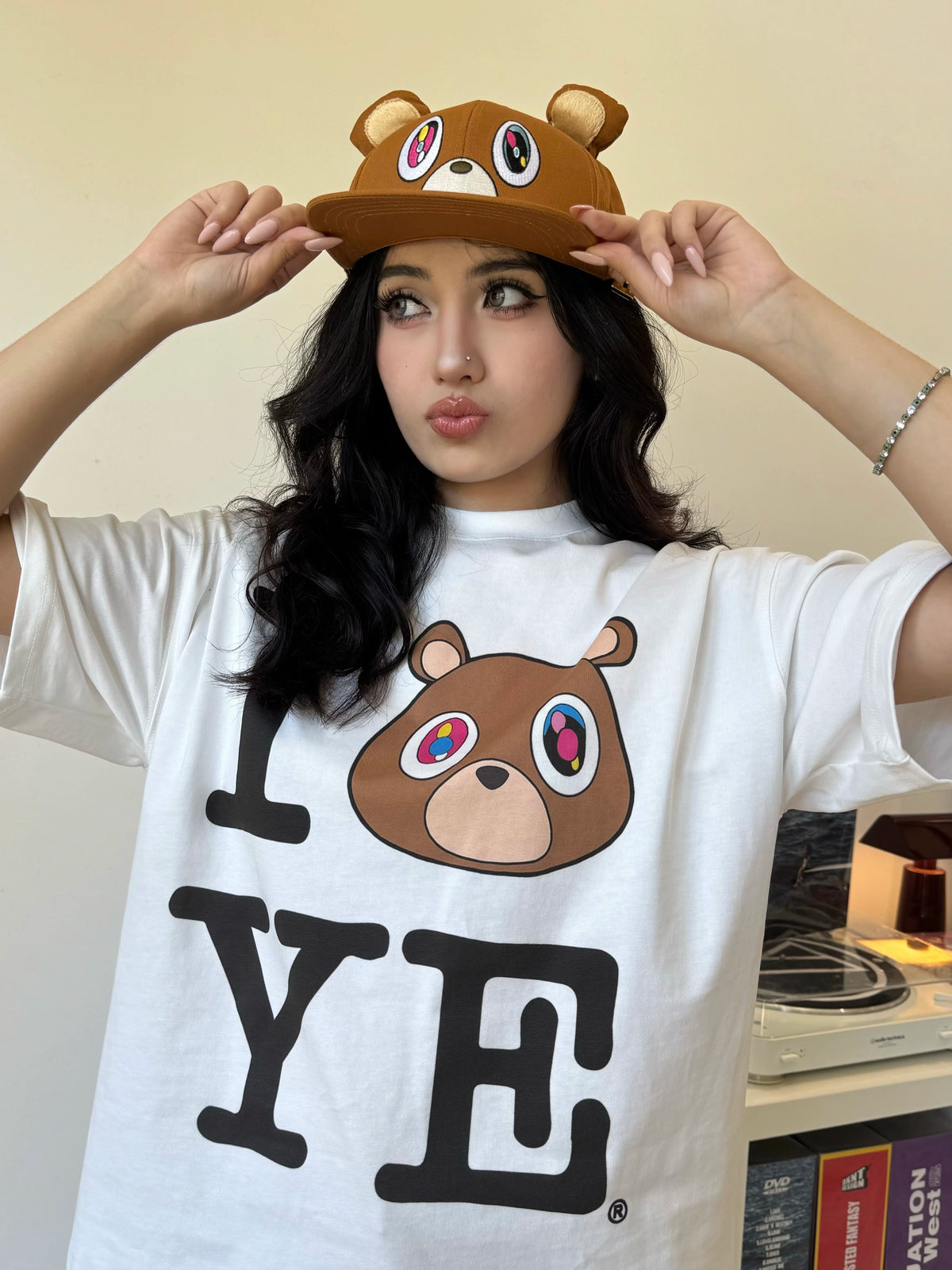 Unisex Ye Dropout Bear Graduation Cotton T-Shirt