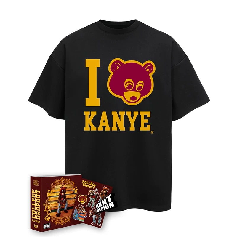 Unisex Ye Dropout Bear Graduation Cotton T-Shirt