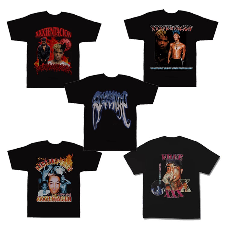 Unisex Hip Hop Vintage Heavyweight Cotton T-Shirt