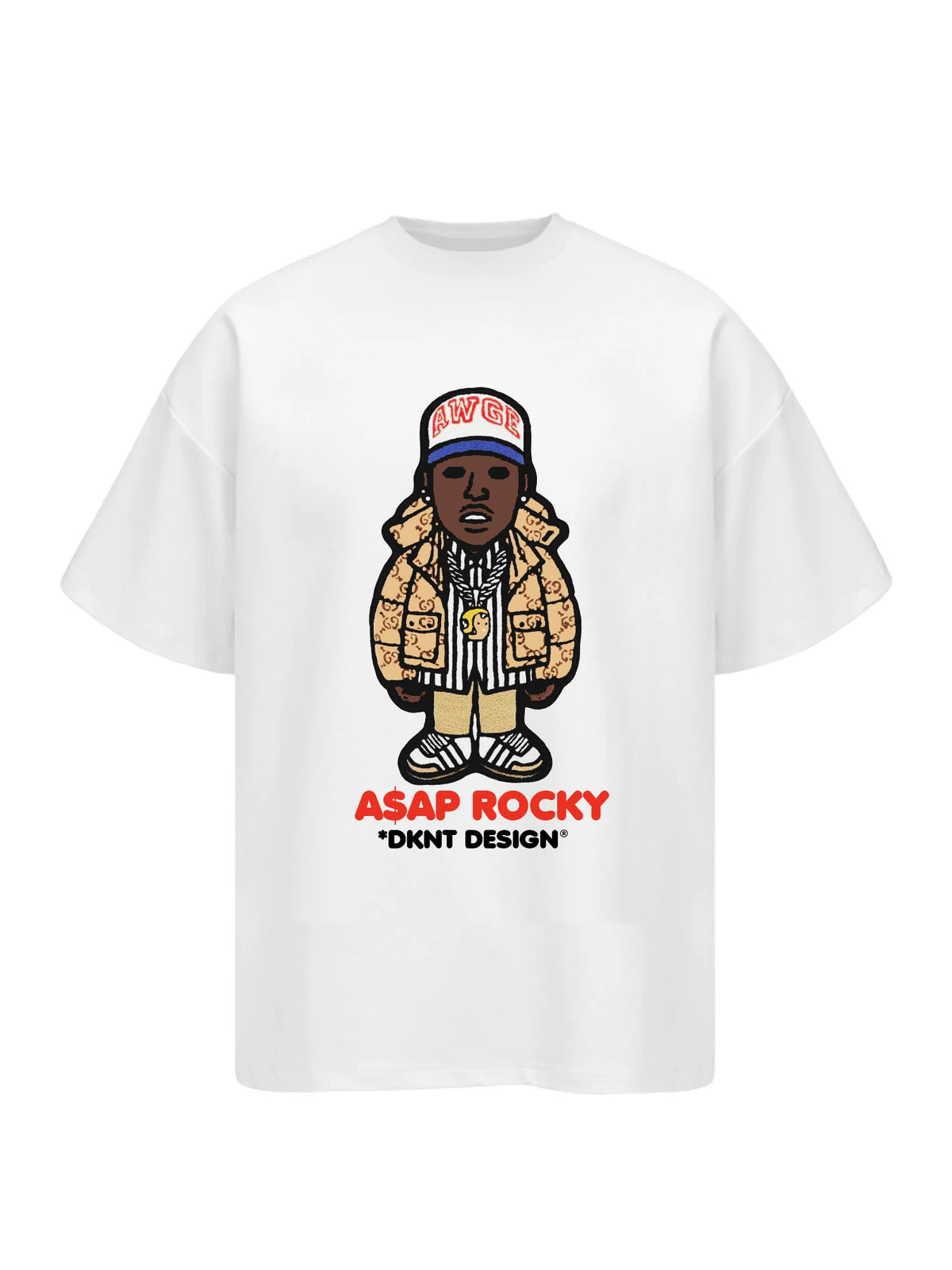 Unisex Rapper Cartoon Graphic Pure Cotton T-Shirt