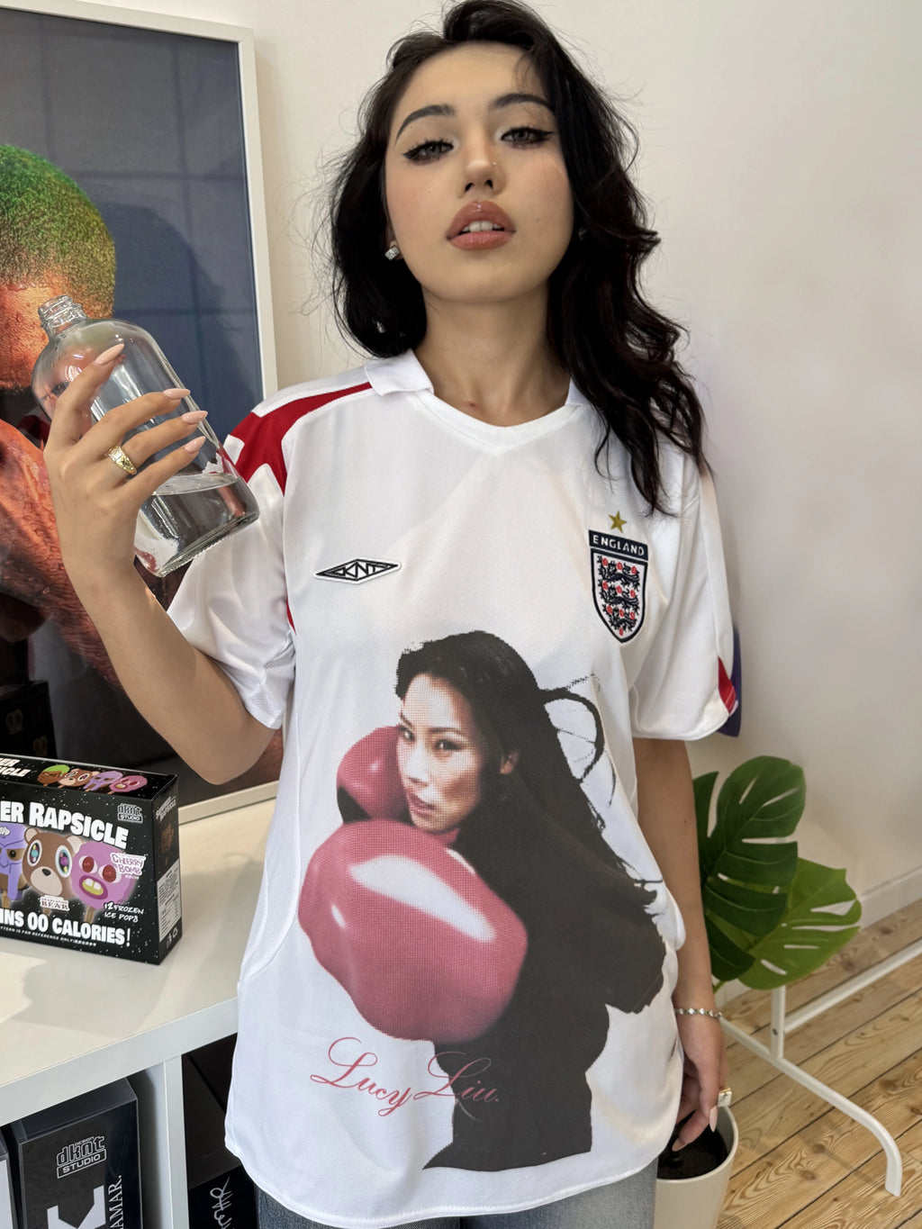 Unisex Lucy Liu Portrait Retro Blokecore Jersey