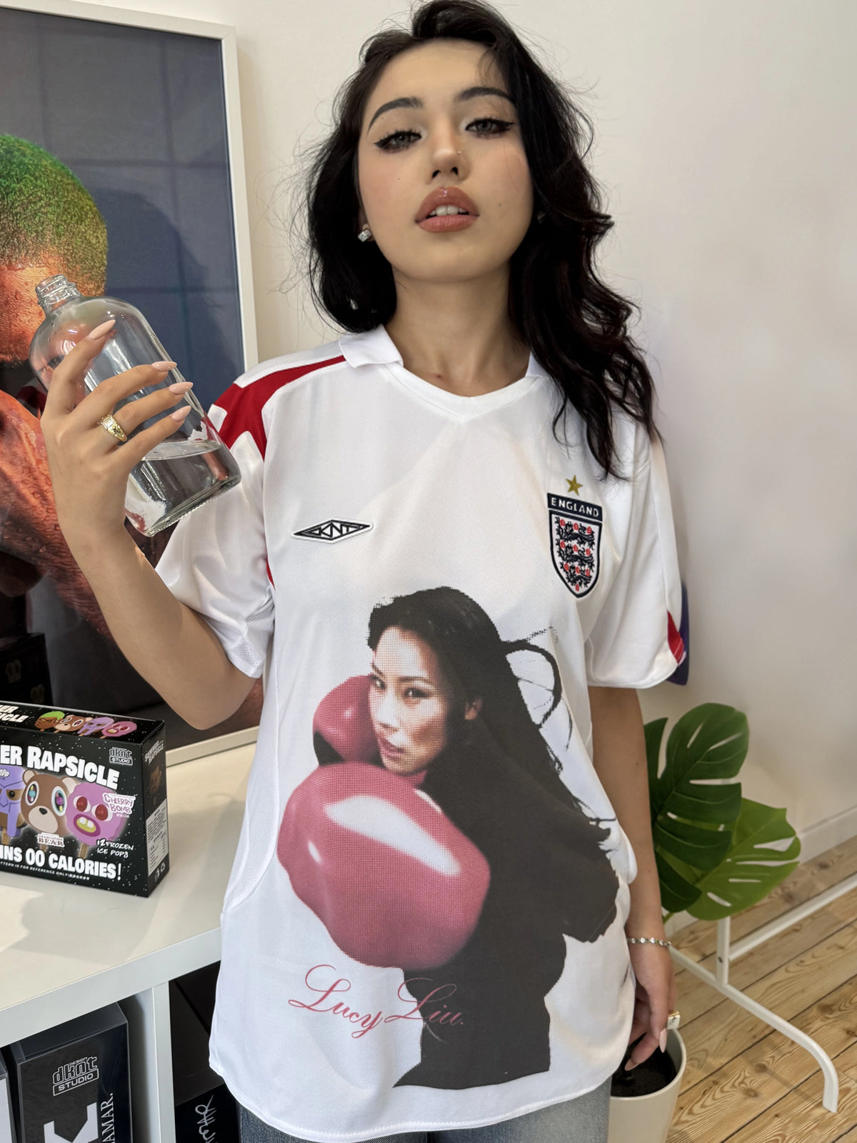 Unisex Lucy Liu Portrait Retro Blokecore Jersey