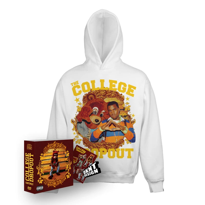 Unisex College Dropout Kanye Fleece Pullover Hoodie