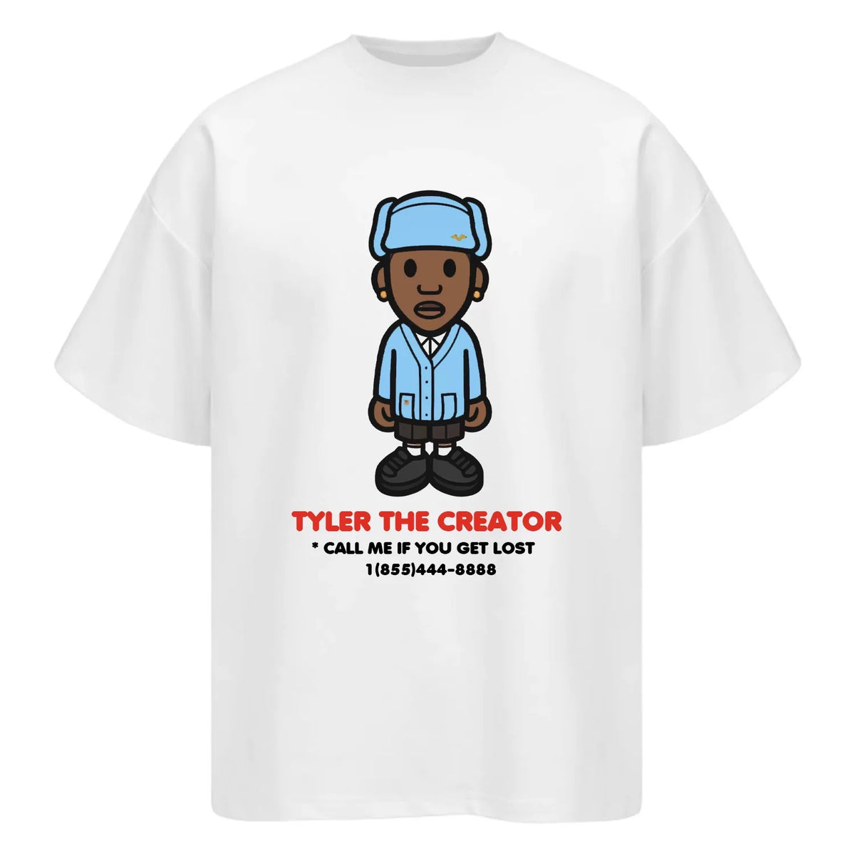 Unisex Rapper Cartoon Graphic Pure Cotton T-Shirt