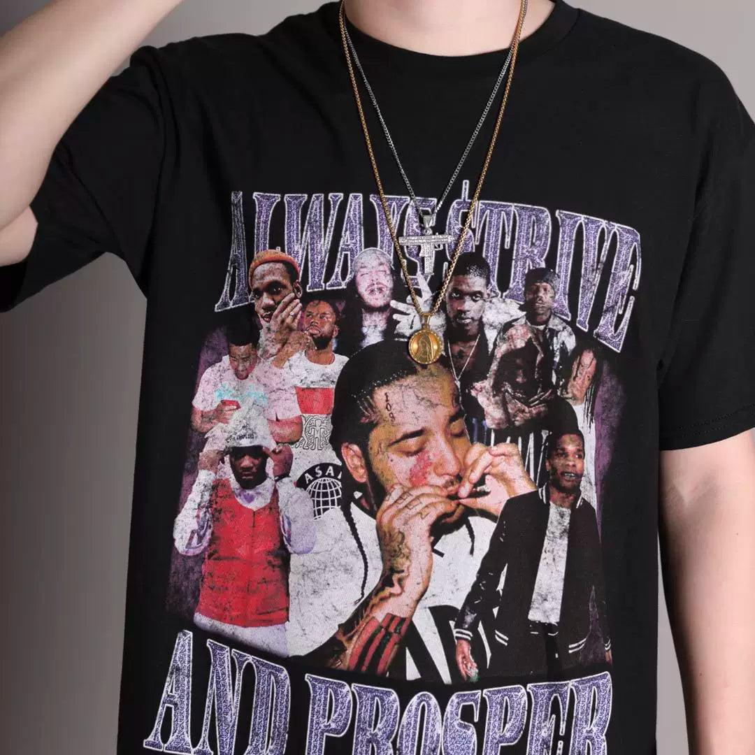 Unisex ASAP Rocky Hip Hop Vintage Cotton T-Shirt