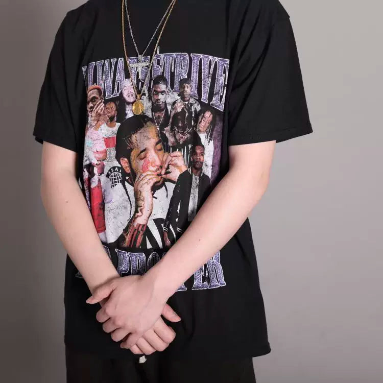 Unisex ASAP Rocky Hip Hop Vintage Cotton T-Shirt