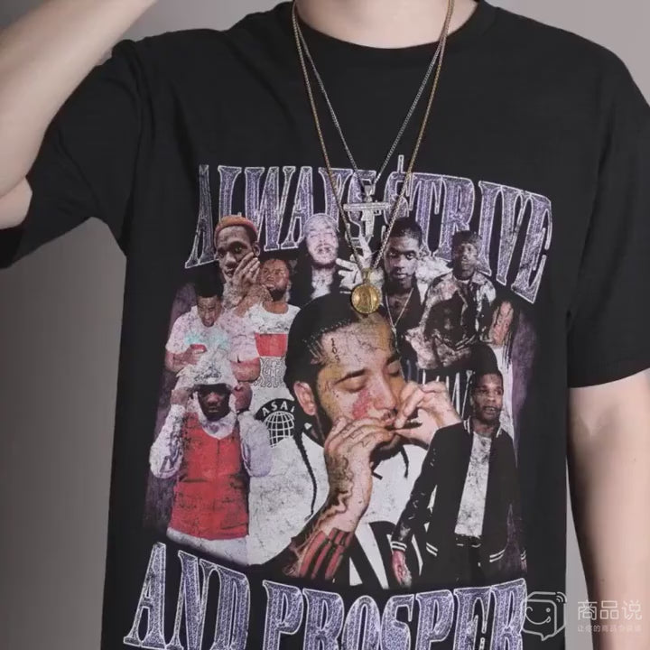 Unisex ASAP Rocky Hip Hop Vintage Cotton T-Shirt